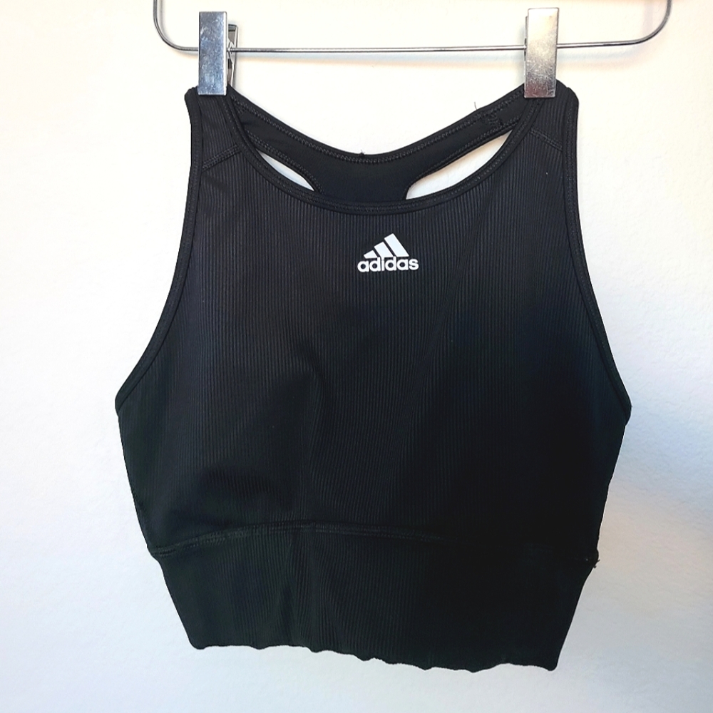 Adidas Primegreen Ribbed Sports Bra - Black